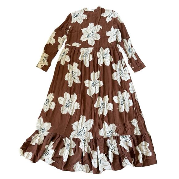Anthropologie Mare Mare Lynda Maxi Dress Brown Floral - Picture 3 of 15